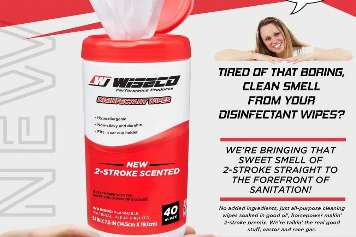 Wiseco Introduces 2 Stroke Scented Disinfectant Wipes