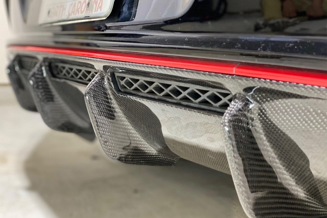 SoCal Garage Works Carbon Fiber OEM Replacement Diffuser for 2019+ Hyundai Veloster N