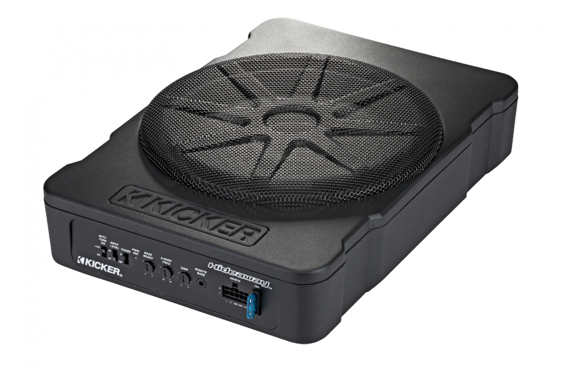 KICKER Hideaway 10-inch Compact Powered Subwoofer