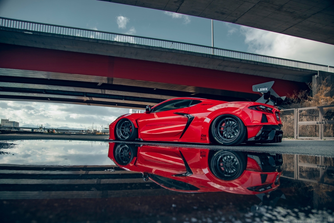 Liberty Walk Body Kit Makes the Corvette C8 a Street-Legal Beast