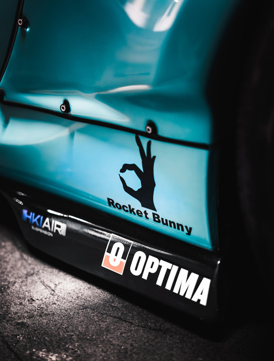 Close-up exterior detail of Nicholas Sargeant’s custom Scion FR-S build.