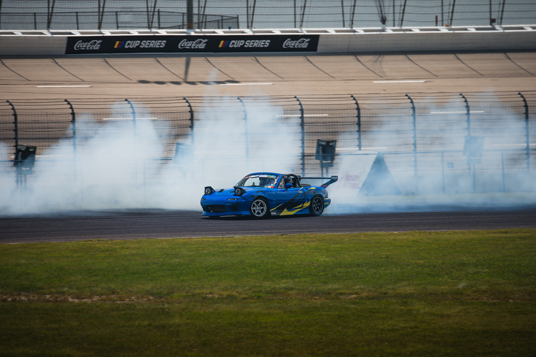 Crowds gathered around the drifting demonstrations during FuelFest Dallas-Fort Worth.
