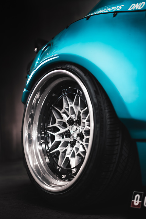 VFC Performance wheel with aero ring mounted on Nicholas Sargeant’s Rocket Bunny Scion FR-S.