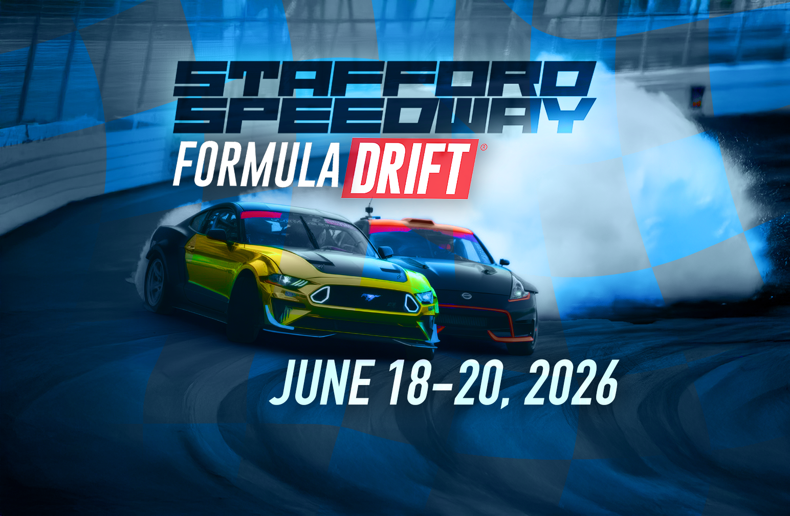 Formula DRIFT Stafford 2026 event graphic for Round 4 Battle at the Springs in Stafford, Connecticut.