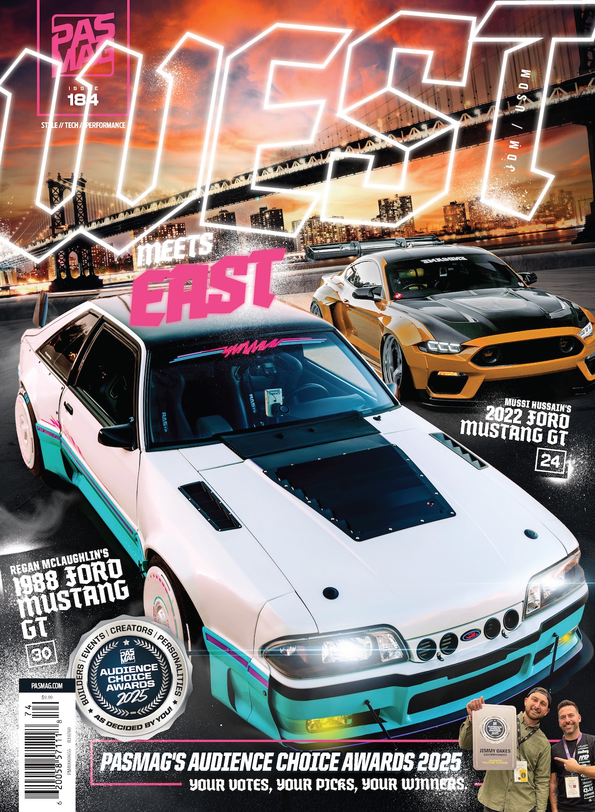 Front cover of PASMAG Issue #184 featuring the West Meets East side of the Audience Choice Awards double issue.