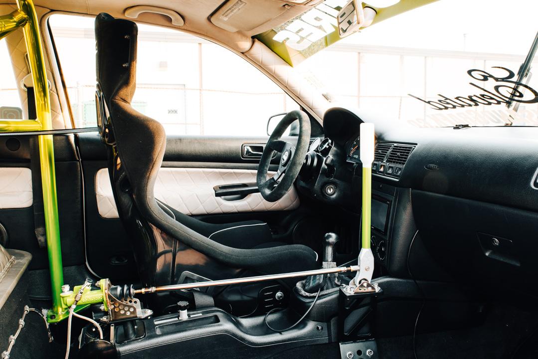 Widebody Volkswagen Golf GTI show build photographed for PASMAG with custom aero, deep wheels, interior details, and JB MAF craftsmanship.