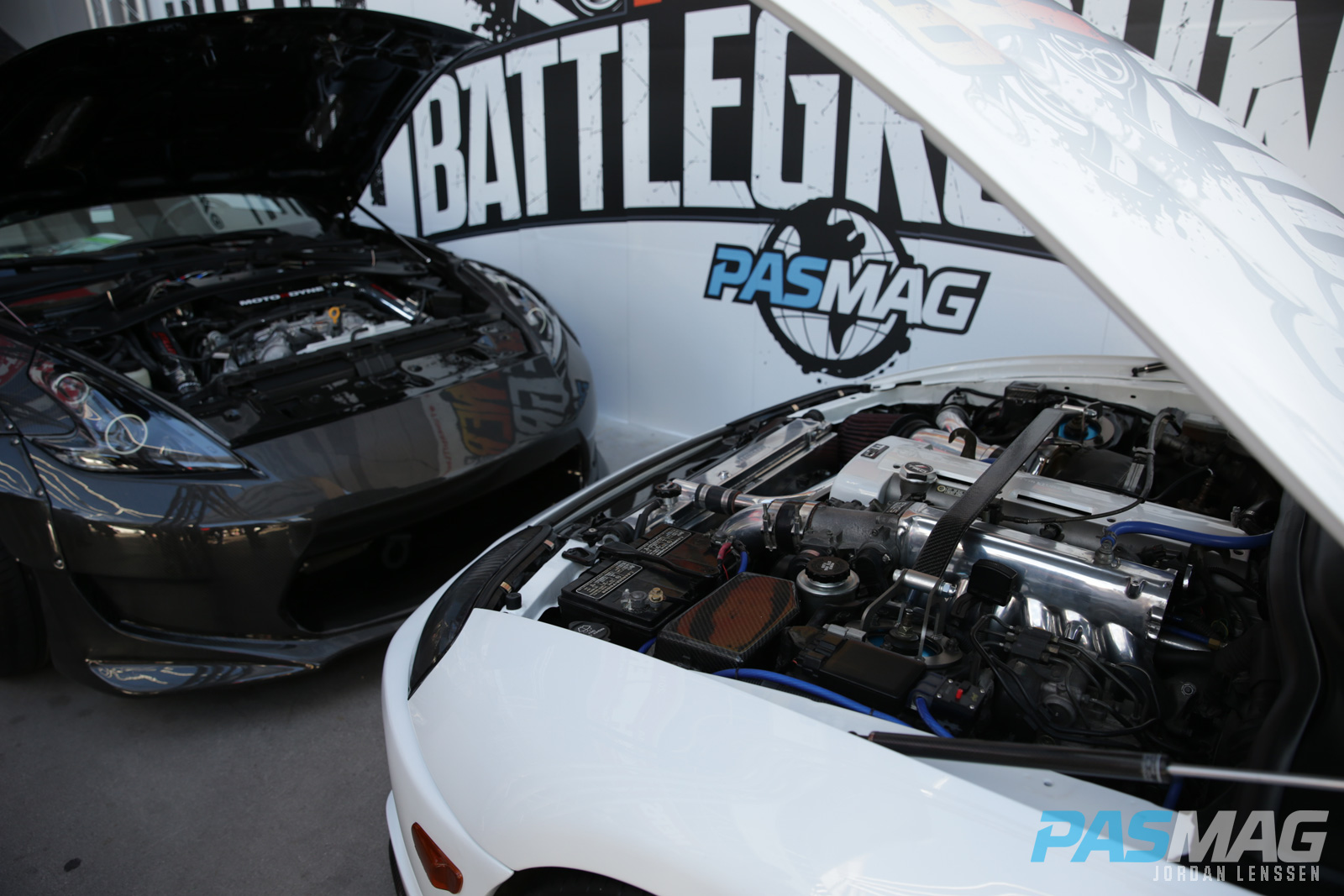 PASMAG Tuner Battlegrounds 2014 Battle for SEMA 370Z vs Supra Engines