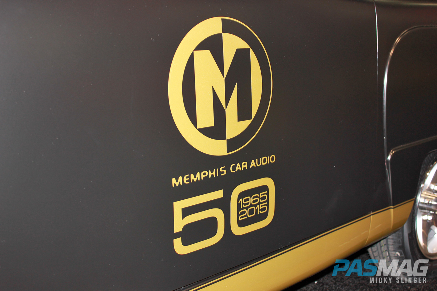 PASMAG CES 2015 Memphis Car Audio 50th Anniversary 1949 Crosley Business Coupe Restoration decal