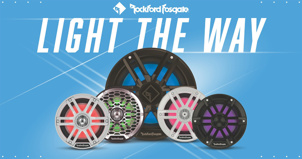 Pair of Rockford Fosgate 8 White 2000W 4 Ohm Color Optix Marine 2-Way